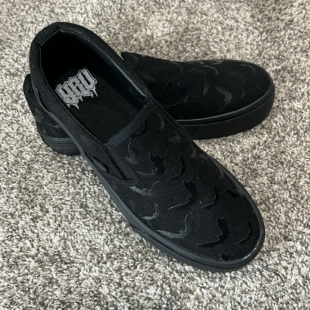 Black Bat Slip-On Shoes from Strangecvlt